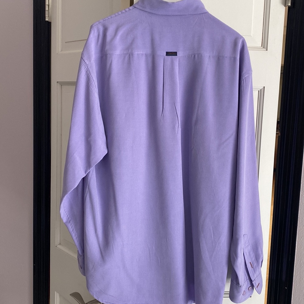 Indigo Palms Denim Company Lavender Checkered Long Sleeve Button Down. View 5